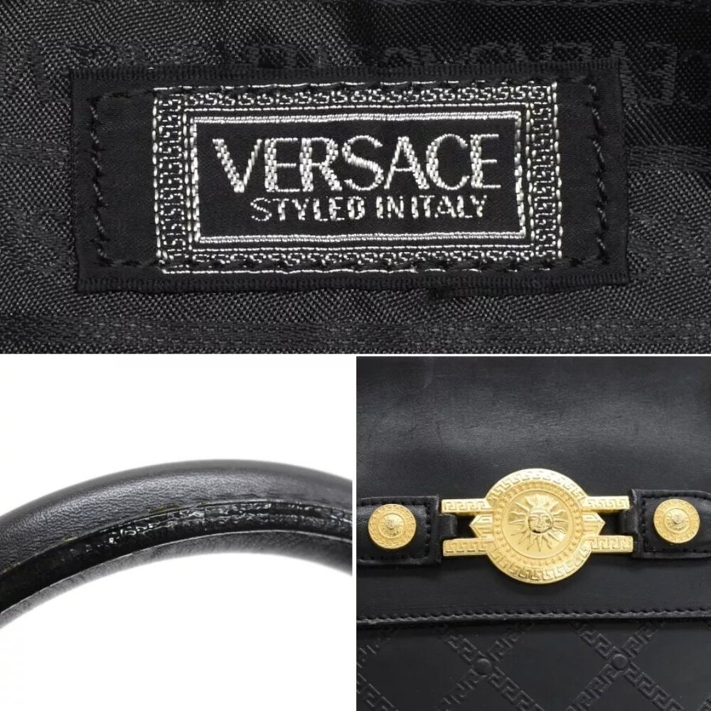 698558AM (S6) Versace Satchel Bag Black Leather - Picture 9 of 10